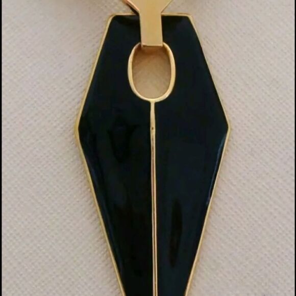 Rebecca Minkoff Gold-Tone And Black Enamel Blade Necklace - Picture 7 of 13